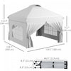 Outsunny 10' X 10' Outdoor Pop Up Canopy Tent With 4 Sidewalls, White|Outsunny Tente D'exterieur Escamotable 10' X 10', 4 Parois Laterales, Blanc