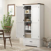 HOMCOM 69" Tall Kitchen Storage Cabinet with Adjustable Shelves, White