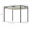 Outsunny 10' X 7' Patio Pergola With Retractable Canopy, Cream White