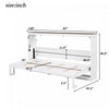 Olivia Solid Wood Murphy Bed with LED Light and Foldable Cabinet,Twin Size,White Twin Bed | Lit escamotable Olivia en bois massif avec lumiere LED et armoire pliante, taille simple, blanc
