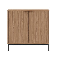 Nordika Slim 2-Door Storage Console Accent Cabinet - Light Walnut 