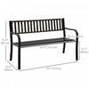 Outsunny 50" Steel Garden Bench Patio, Metal Backyard Park Chair, Brown