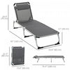 Outsunny Folding Lounge Chair With Headrest And Adjustable Backrest, Grey