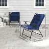 Outsunny Outdoor Folding Chairs Set Of 2, Padded Camping Chairs, Blue