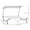 Utsunny Double Patio Lounger With Adjustable Canopy Cream White
