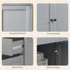 HOMCOM Sideboard Cabinet with Storage Drawers Adjustable Shelves Grey