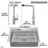 MultiSINK 33 in. Dual Mounted 3-Level Workstation Kitchen Sink, Faucet, Glass Rinser,Stainless Steel -D-XP30 Laundry Combo | Evier poste de travail MultiSINK 33 po, double pose, 3 niveaux, robinet, rince-verre, inox -D-XP30