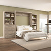Bestar Pur Queen Murphy Bed with Shelving and Drawers 126-Inch Wall Bed|Grand lit escamotable mural Pur de Bestar de 126 po avec tablettes et tiroirs
