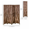 Homcom 5.6ft 4-panel Wooden Room Divider With Foldable Design|Homcom Separateur De Piece En Bois A 4 Panneaux De 5.6" Pliable