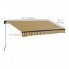 Outsunny 10' X 8' Patio Retractable Awning Sunshade Shelter, Amber|Outsunny 10' X 8' Auvent Retractable, Abri Pare-soleil, Jaune