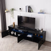 James 70.8" Modern TV Cabinet with USB LED Lighting and High Gloss Front,Black Tv Stand | James 70.8" Cabinet TV Moderne avec Eclairage LED USB et Facade Haute Brillance, Noir
