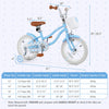 Costway 14" Kid's Bike With Removable Training Wheels & Basket For 3-5 Years Old Blue