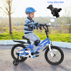 Costway 16" Kid's Bike With Removable Training Wheels & Basket For 4-7 Years Old Blue