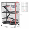 Pawhut Deluxe Small Animal Cage Rolling Pet Product Play House Home With Platform, Ramps, Slide Out |Cage Pour Hamsters Souris Petits Rongeurs Multifonction 4 Plateformes 3 Rampes 4 Portes Dim. 80l X 5