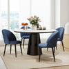 HOMCOM Dining Chairs Set of 4 Kitchen Chairs with Metal Legs Blue