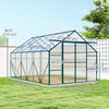Outsunny Greenhouse Polycarbonate Garden Greenhouse with Roof Vent, Green