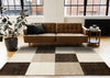 Fairmont Brown Beige White Checkered Rug, 7'10" x 10'6" Indoor Area Rug | Tapis Fairmont a carreaux brun beige blanc, 7'10" x 10'6"