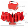 Durhand Metal Tool Box Portable Steel Tool Chest Cabinet With Handle, Red|Durhand Boite A Outils, Coffre A Outils En Acier Avec Poignee, Rouge
