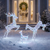 Outsunny 3-Piece Christmas Lighted Reindeer Family Set for Outdoor