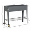 Outsunny 41" X 15" X 32" Elevated Planter Box With Legs Raised Garden Bed Elevated With 2 Wheels, Bo|Outsunny Lit De Jardin Sureleve Outsunny 41" X 15" X 32" Sureleve Avec 2 Roues, Etagere Inferieure P
