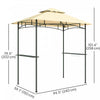 Outsunny 8' X 5' Grill Gazebo, Double Tiered Barbecue Gazebo, Beige