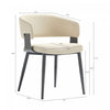 Luce Modern Metal Textured Vegan Leather Dining Chair in Sand | Chaise de salle a manger moderne Luce en metal texture et cuir vegetalien, coloris sable