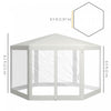 Outsunny Hexagonal Patio Gazebo Tent, Creamy White