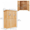 Outsunny 4'x1.5' Wooden Garden Storage Shed W/ Windows, Nature Wood|Outsunny 4'x1.5' Armoire A Outils En Bois Pour Abri De Jardin Fenetres