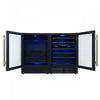 Forno Gemello 48" Side-by-Side Wine and Beverage Cooler in Black , French Door, 9.6 cu. ft. -FWCDR6699-48BLK | Refroidisseur a vin et a boissons Gemello de 48" cote a cote en Noire, 9,6 pi³ - FWCDR6699-48BLK