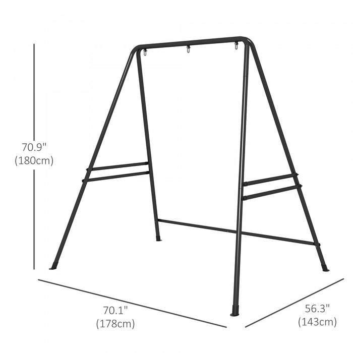 Outsunny Hammock Chair Stand Metal Frame Hammock Stand, Black