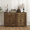 HOMCOM Sideboard Buffet Cabinet, Kitchen Cabinet with Drawers, Light Brown