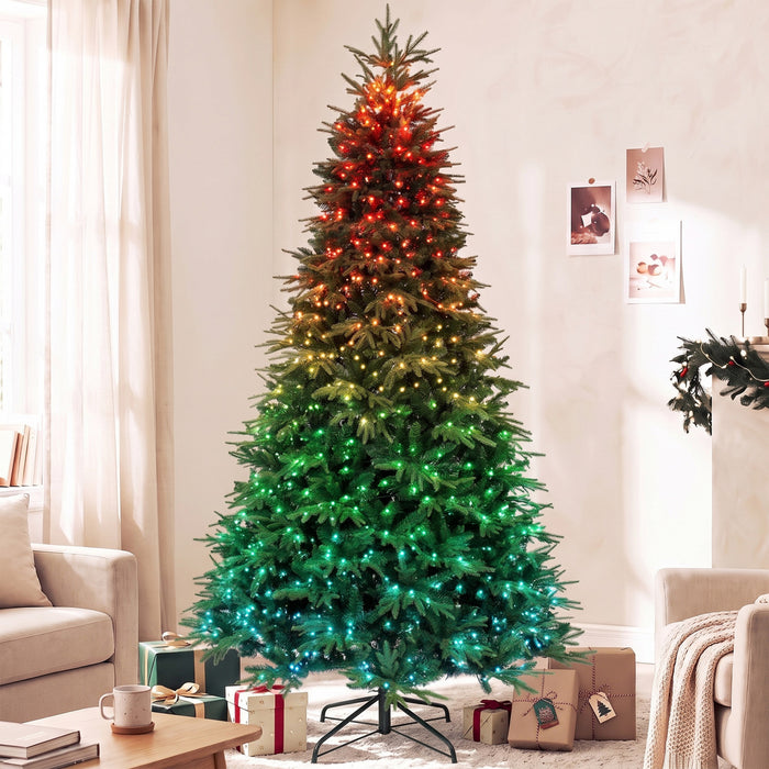 HOMCOM 9ft Christmas Tree with Synchronized LED, DIY, Frasier Grande Fir