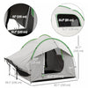 Outsunny Car Camping Tent with 3 Doors, 2000mm Waterproof, Grey and Green