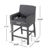 Lewis 26" Seat Height Counter Stools Set Of 2 With Upholstered Fabric And Solid Wood Legs - Charcoal | Ensemble De 2 Tabourets De Comptoir Lewis, Assise De 66 cm – Tissu Rembourre Et Pieds En Bois Massif - Charbon