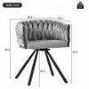 Amelia Velvet Swivel Dining Chairs with Tufted Upholstered and Metal Legs Set of 2, Grey  | Chaises de salle a manger pivotantes Amelia en velours avec revetement capitonne et pieds en metal, lot de 2, gris
