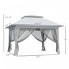 Outsunny 12' X 12' Pop-up Tent Gazebo Instant Canopy W/ Roller Bag|Outsunny 12' X 12' Tonnelle Barnum De Jardin Pop-up Pliant Acier Polyester Moustiquaires + Sac De Tr