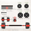 Soozier 6-in-1 Adjustable Dumbbell Set, 66lbs Free Weights Set, Red