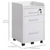 Homcom File Cabinet With 3 Lockable Drawers|Homcom Classeur Avec 3 Tiroirs Verrouillables