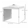 Outsunny 8x8 Adjustable Pop Up Canopy Tent W/ 1 Sidewall, Carry Bag, White|Outsunny Tente Avec 1 Paroi Laterale, Sac De Transport, Blanc