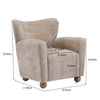 Wingate Cozy Wingback Armchair with Premium Fabric and Solid Wood Legs, Beige Brown | Wingate Fauteuil Aile Confortable en Tissu Premium et Pieds en Bois Massif, Brun Beige