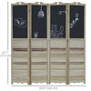 Homcom 4 Panel Room Divider With Chalkboard Folding Privacy Screen|Homcom Separateur De Piece A 4 Panneaux Avec Tableau Noir