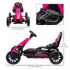 Aosom Electric Powered Ride-On Go Kart, 12v Outdoor Racer Car For Kids, With Forward Backward, Adjus|Aosom Kart Electrique, Voiture De Course Exterieure 12 V Pour Enfants, Avec Marche Avant Et Arriere,