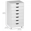 Vinsetto 7-drawer Vertical Filing Cabinet Office Storage Cabinet|Vinsetto Classeur Vertical A 7 Tiroirs Armoire De Rangement De Bureau