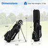 Costway Men's Complete Golf Clubs Package Set 10 Pieces Includes Alloy Driver Black