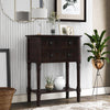 Olivia Solid Wood Console Table With Drawers And Bottom Shelf - Brown | Table Console Olivia En Bois Massif Avec Tiroirs Et Etagere Inferieure - Marron