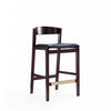 Klismos Mid-Century Modern Wood Upholstered Counter Stool in Black - Set of 2 | Tabouret de comptoir en bois rembourre style Klismos mi-siecle moderne noir - Lot de 2