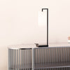 25" Black Rectangular Frame Table Lamp with Cylinder Shade | Lampe de table noire de 25 po à armature rectangulaire avec abat-jour cylindrique