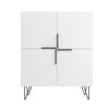Manhattan Comfort Beekman Low 4-Shelf Accent Cabinet - White|Petite armoire décorative Beekman de Manhattan Comfort avec 4 tablettes - blanche