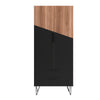 Manhattan Comfort Beekman 6-Shelf Accent Cabinet - Brown & Black|Armoire décorative Beekman de Manhattan Comfort avec 6 tablettes - brune et noire