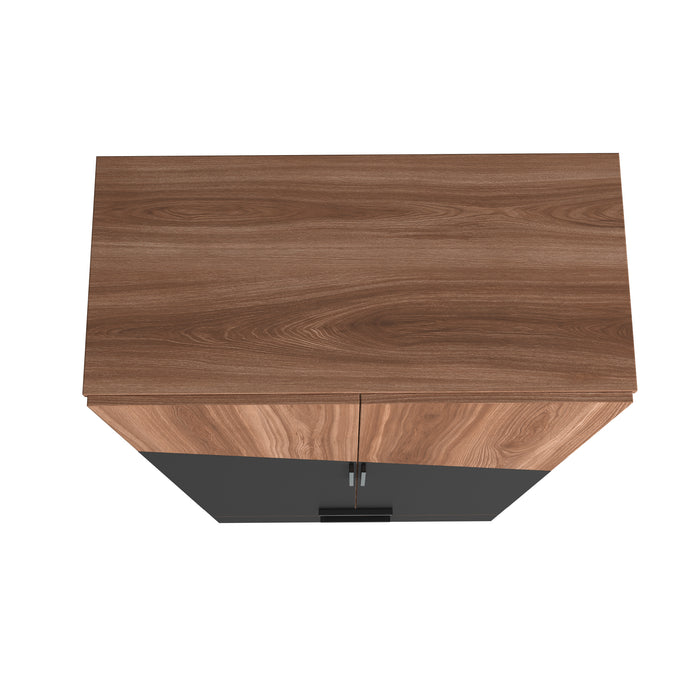 Manhattan Comfort Beekman 6-Shelf Accent Cabinet - Brown & Black